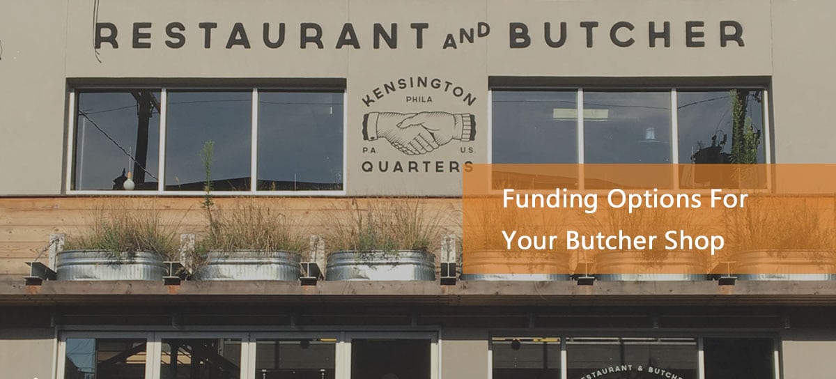 Front of butcher shop open thanks to a butcher shop loan