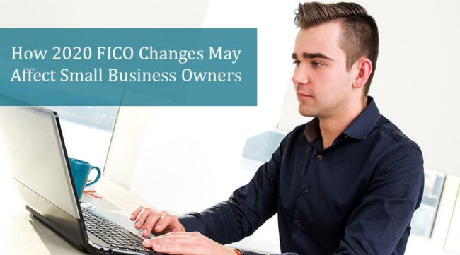 Man at computer viewing FICO changes impacting small business owners