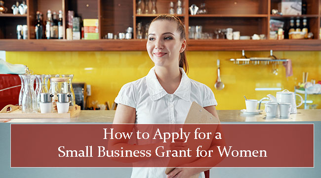 Woman business owner applied for a small business grant